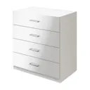 Atomia freestanding Matt & high gloss white 4 Drawer Single Deep Chest of drawers (H)804mm (W)750mm (D)466mm