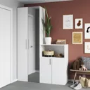 GoodHome Atomia White With 1 mirror door Medium Hallway storage unit kit (H)2250mm