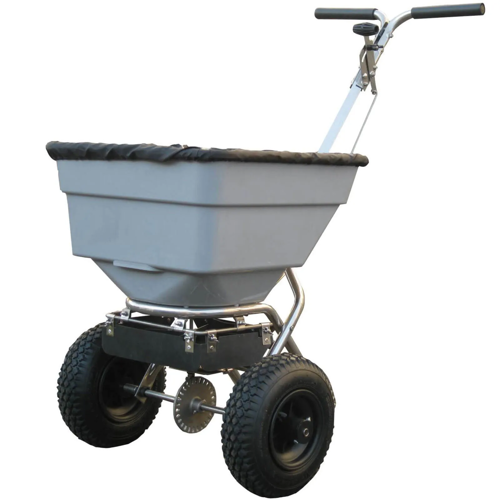 Handy THSS100 Stainless Steel Push Feed, Grass and Salt Broadcast Spreader - 45kg
