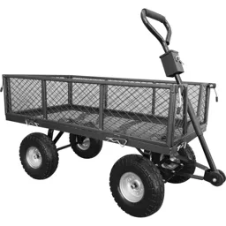 Handy THGT Small Steel Garden Trolley with Punctureless Wheels - 200kg