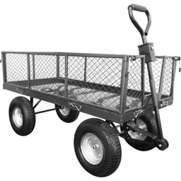 Handy THLGT Large Steel Garden Trolley with Punctureless Wheels - 350kg