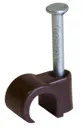 CORElectric Brown 7mm Co-Axial Cable clips, Pack of 20