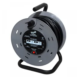 SMJ 13AMP 4 Sockets Cable Reel 25mtrs Black/Grey