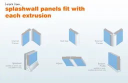 Splashwall Panel internal corner joint, (L)2420mm