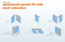 Splashwall H-shaped Panel straight joint, (L)2420mm