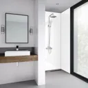 Splashwall Impressions Gloss White gloss 3 sided Shower Panel kit (L)2420mm (W)1200mm (T)11mm