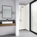 Splashwall Impressions Gloss White reflex 3 sided Shower Panel kit (L)2420mm (W)1200mm (T)11mm