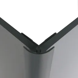 Splashwall Chrome effect Straight Panel external corner joint, (L)2440mm (W)4mm (T)4mm