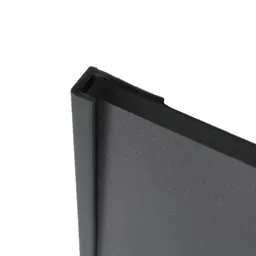 Splashwall Silver effect Straight Panel end cap, (L)2440mm (T)4mm