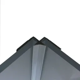 Splashwall Silver effect Straight Panel internal corner joint, (L)2440mm (T)4mm