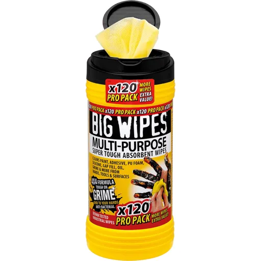 Big Wipes Red Top 4x4 Heavy Duty Hand Cleaners - Pack of 120