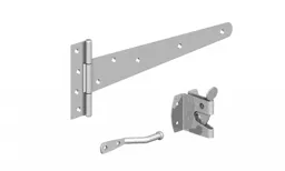 Gatemate Pedestrian Gate Kit: Tee Hinge & Auto Catch BZP