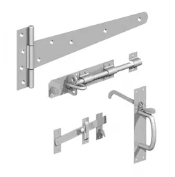 Gatemate Side Gate Kit: Tee Hinge, Bolt & Suffolk Latch GALV