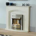 Adam Truro Cream Suite with Helios Brushed Steel Electric Fire - 21566