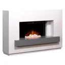 Adam Sambro White with Grey Shelf Electric Fireplace Suite - 21709