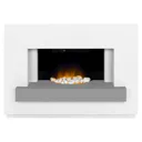 Adam Sambro White with Grey Shelf Electric Fireplace Suite - 21709