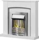 Adam Chilton White and Grey Suite with Helios Brushed Steel Electric Fire - 22115