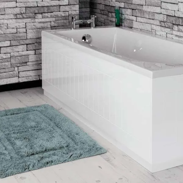 Ceramica White Gloss MDF Tongue and Groove Bath Side Panel - 1700mm