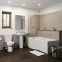 Essentials Bathroom Suite with P Shape Bath & Screen - Left Hand 1700mm
