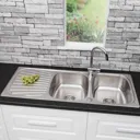 Sauber Inset Stainless Steel Kitchen Sink - 2 Bowl