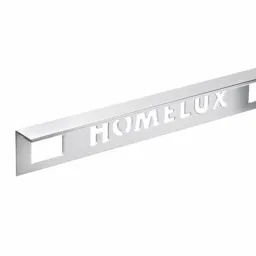 Homelux aluminium silver effect tile trim 10mm