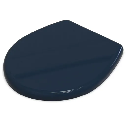 NymaCARE Dark Blue Toilet Seat With Lid And Stainless Steel Pillar Hinge - 260006/DB