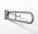 NymaPRO Grey Trombone Lift and Lock Steel Hinged Grab Rail with Toilet Roll Holder 800mm - DDGR-B/GY