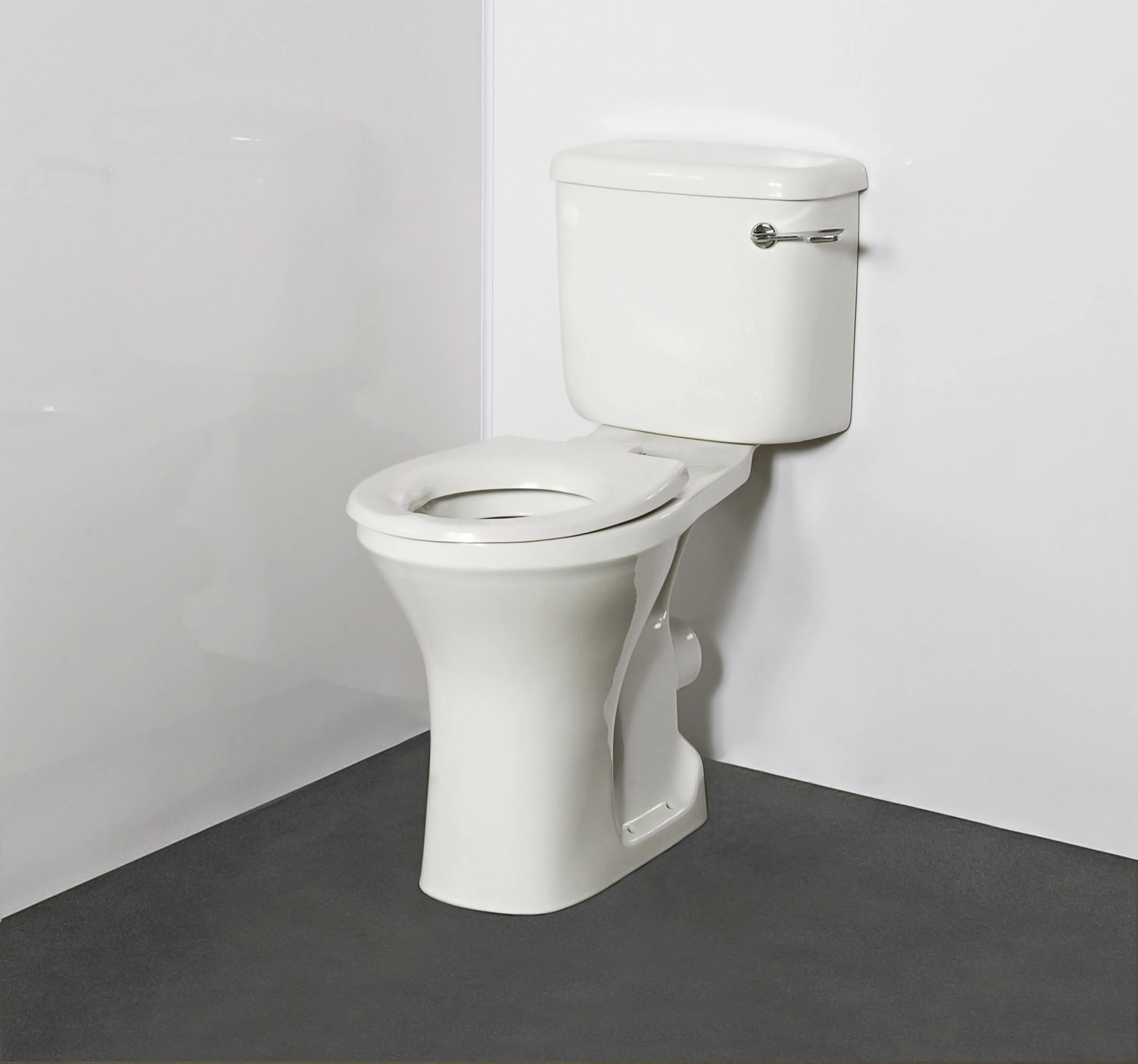 NymaPRO Comfort Height Close Coupled Toilet with Pan, Cistern & White Toilet Seat - WARESET/WH