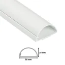 D-Line White Semi-circle Decorative trunking,(W)50mm (L)1m (H)25mm