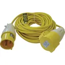 Sirius Extension Trailing Lead 16 amp Heavy Duty Yellow Cable 110v 