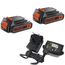 Black and Decker Genuine 18v Twin Li-ion Battery and Charger Pack 1.5ah - 240v