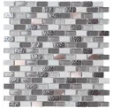 Chelsea Grey Copper effect Glass & stone Mosaic tile, (L)298mm (W)304mm
