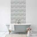 Vintage Blush & white Glass Mosaic tile, (L)300mm (W)350mm