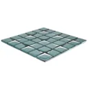 Stargazer Teal Mirror effect Glass 2x2 Mosaic tile, (L)300mm (W)300mm