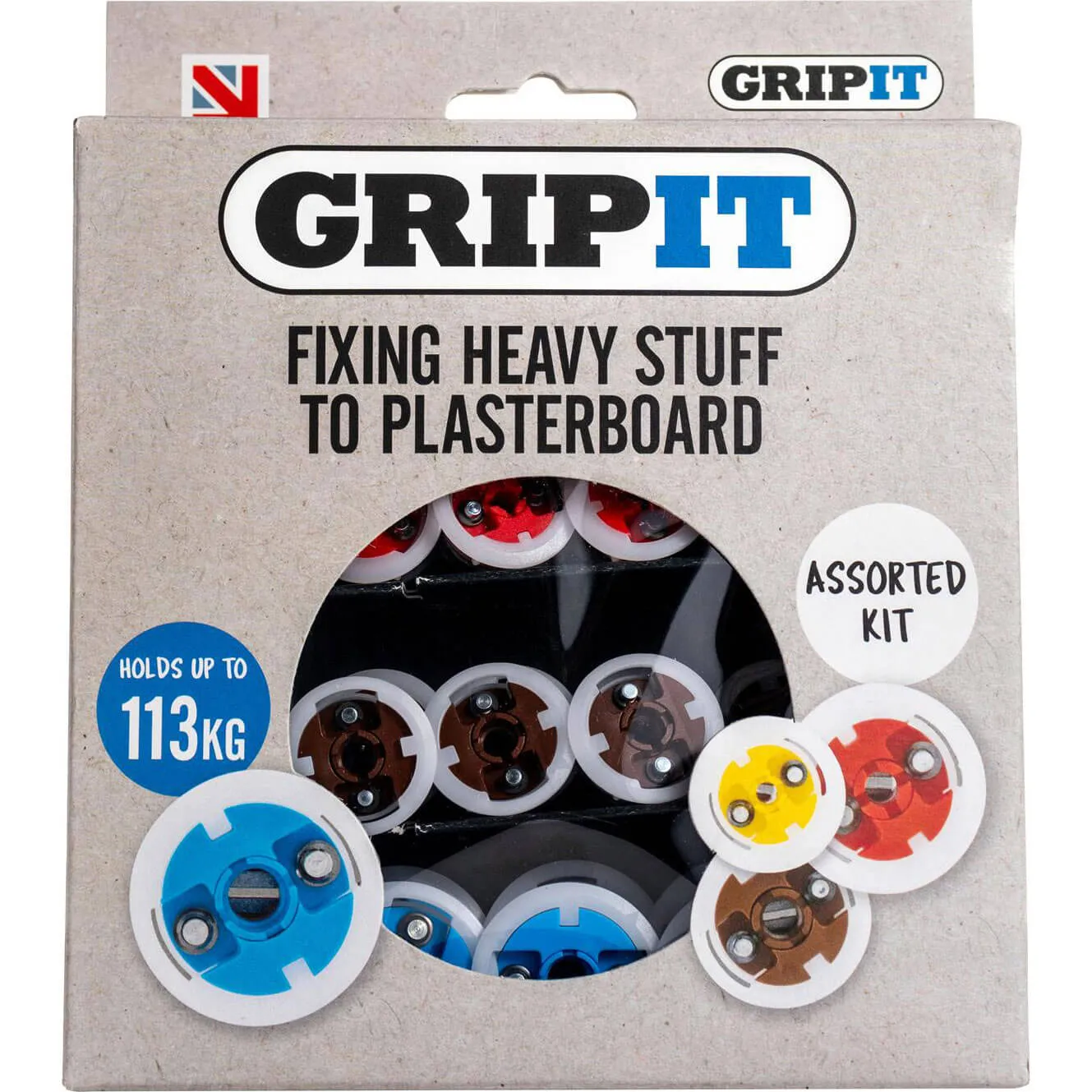 Gripit 32 Piece Assorted Plasterboard Fixings Kit