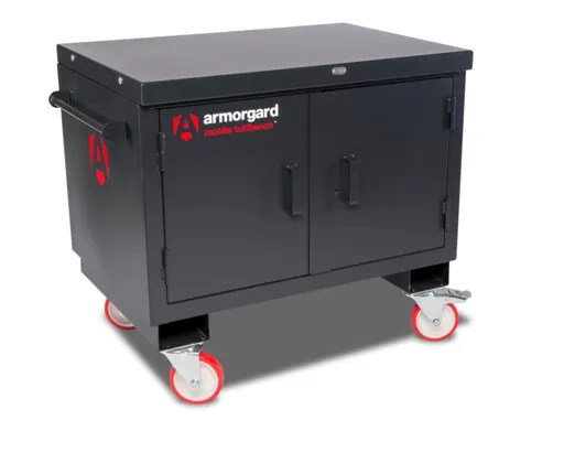 Armorgard Mobile Tuffbench Secure Cabinet and Workbench - 1.1m
