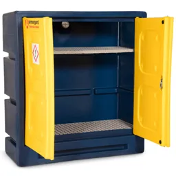 Armorgard ChemCube Durable Plastic Chemical Cabinet 1220 x 550 x 1310mm Blue and Yellow