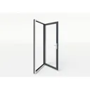 Crystal Glazed Grey Aluminium RH External Back Door, (H)2104mm (W)920mm