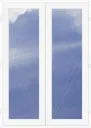 Crystal 1 Lite Glazed White uPVC External French Door set, (H)2090mm (W)1490mm