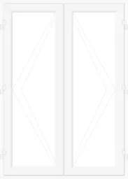 Crystal 1 Lite Glazed White uPVC External French Door set, (H)2090mm (W)1490mm