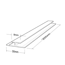 Splashwall Lavender H-shaped Panel straight joint, (W)400mm (T)3mm