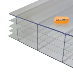 Axiome Clear Polycarbonate Multiwall Roofing sheet (L)5m (W)690mm (T)25mm