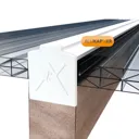 Alukap XR White Aluminium Glazing bar, (L)3m (W)60mm (T)20mm