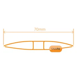 SNAPA Clear H-shaped Profile Jointing strip, (L)2m (W)60mm