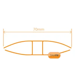 SNAPA Clear H-shaped Profile Jointing strip, (L)2m (W)60mm