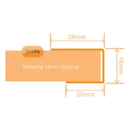 SNAPA Clear C-shaped Profile Capping strip, (L)3m (W)20mm