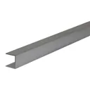 Alukap XR Silver effect C-shaped Profile Capping strip, (L)3m (W)16mm