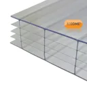 Axiome Clear Polycarbonate Multiwall Roofing sheet (L)2.5m (W)1000mm (T)25mm