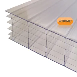 Axiome Clear Polycarbonate Multiwall Roofing sheet (L)3m (W)1000mm (T)32mm