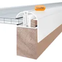 SNAPA White PVC Glazing bar & cap, (L)2.5m (W)52mm (T)79.5mm